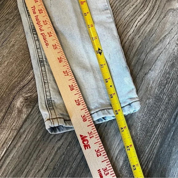 KDNK 11 4 14 11 TRASHED Destroyed Contrast Ribbed Moto Jeans Size 34 - Picture 8 of 11